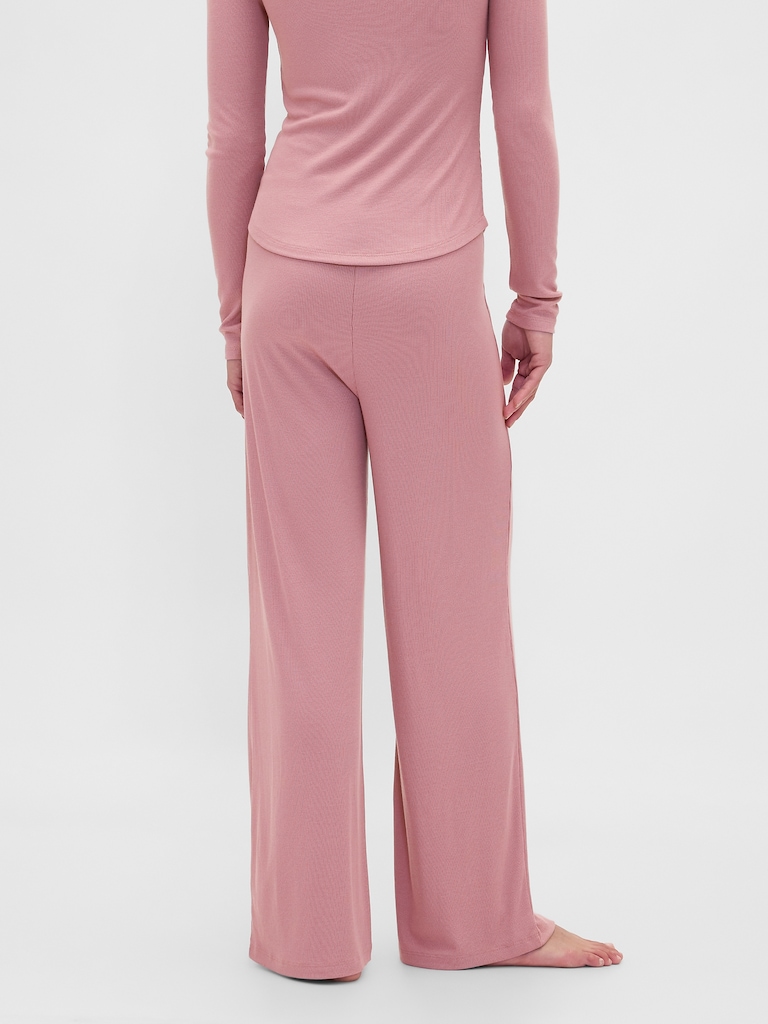 Mini Rib Wide-Leg PJ Pants