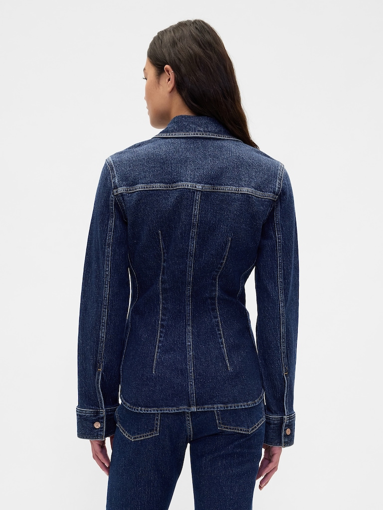 Denim Cinch-Seam Shirt