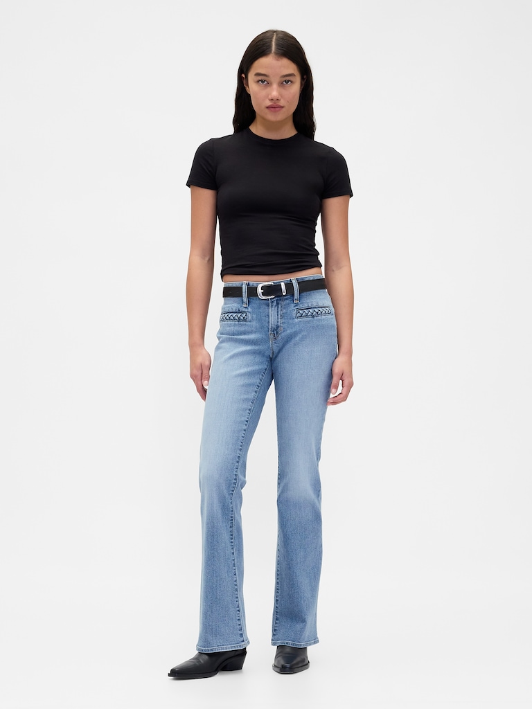 Low Rise Braided Pocket Long & Lean Jeans