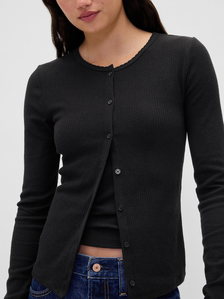 Pointelle Cardigan