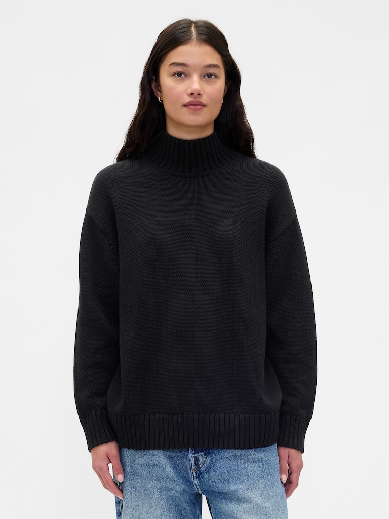 100% Cotton Oversized Mockneck Sweater