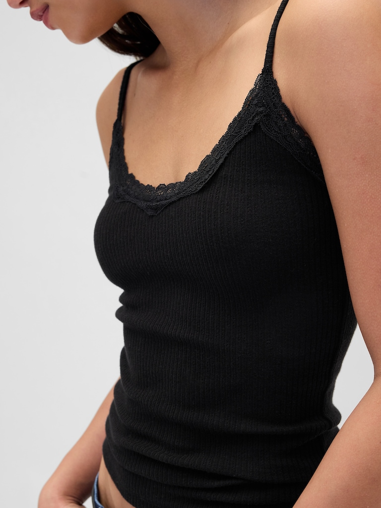 Lace-Trim Pointelle Cami