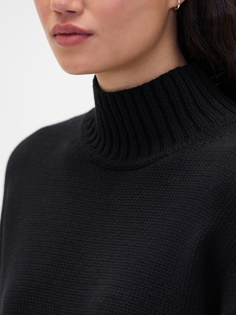 100% Cotton Oversized Mockneck Sweater