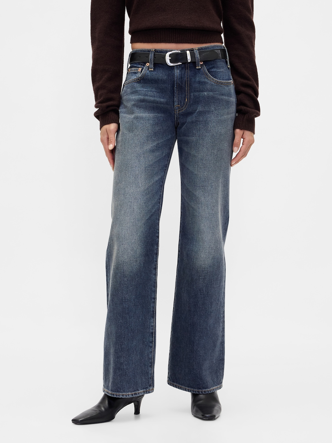 Mid Rise Relaxed Flare Jeans