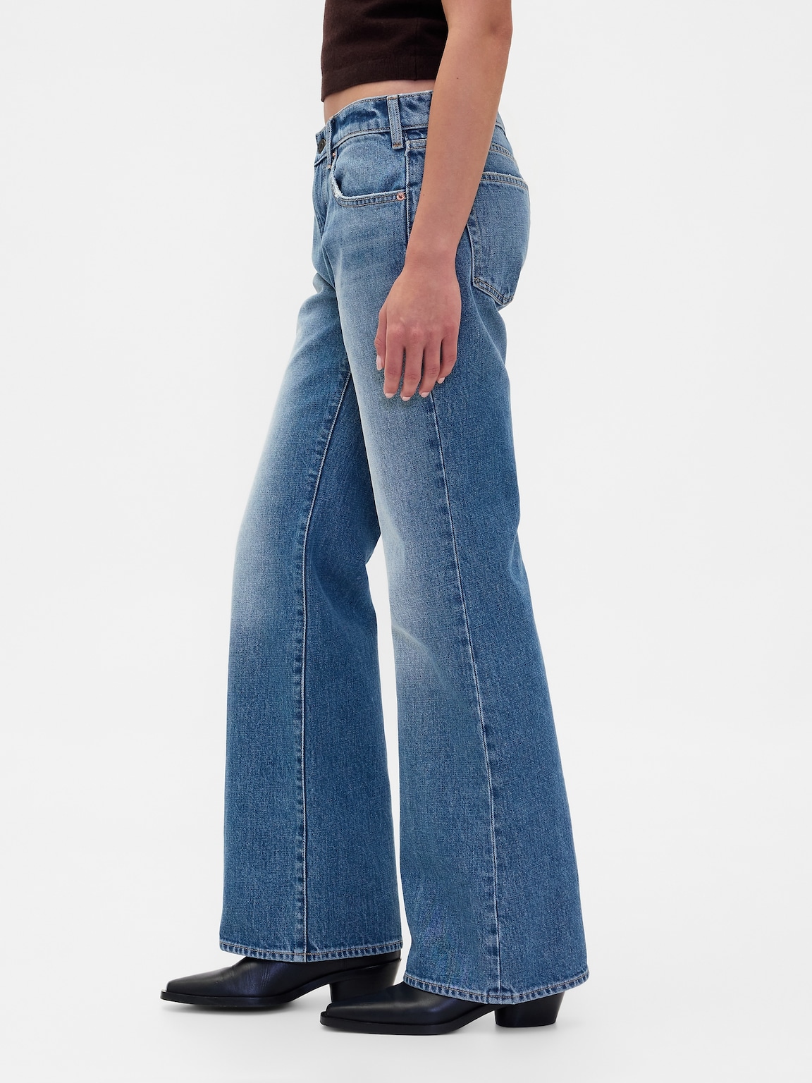 Mid Rise Relaxed Flare Jeans