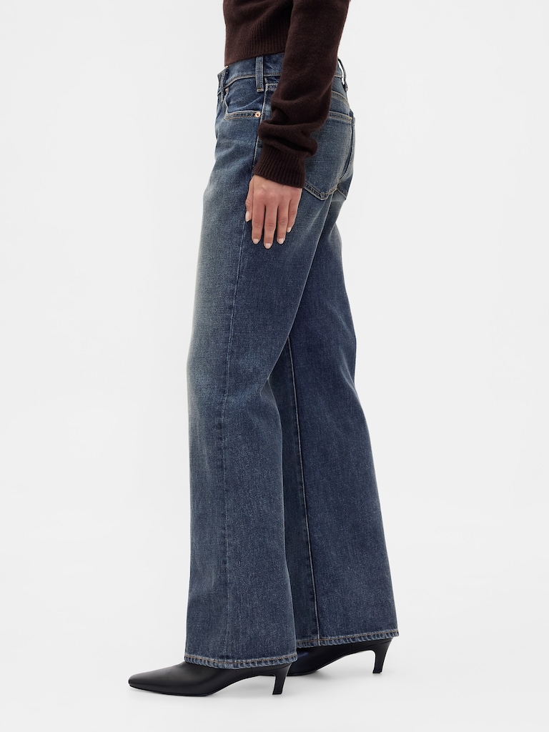 Mid Rise Relaxed Flare Jeans