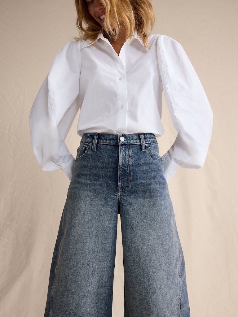 High-Rise Loose Barrel Jean