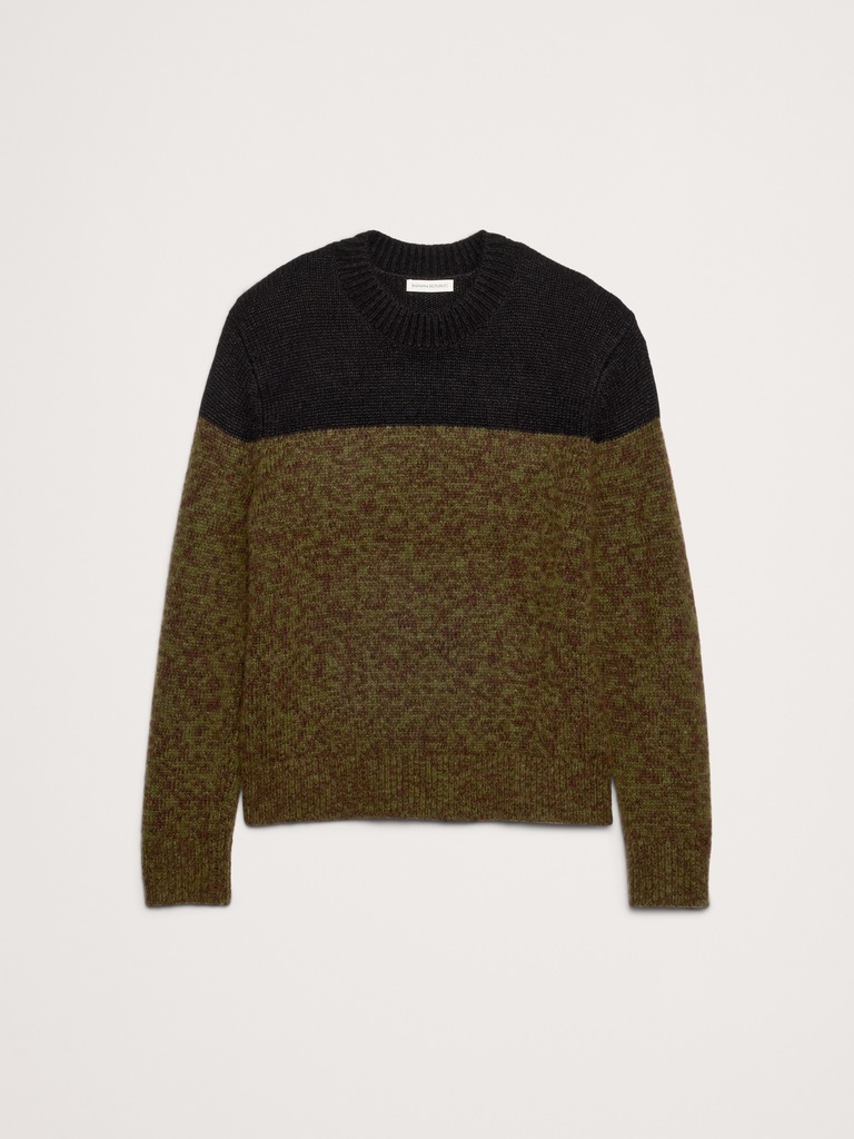 Alpaca-Wool Blend Color-Blocked Sweater