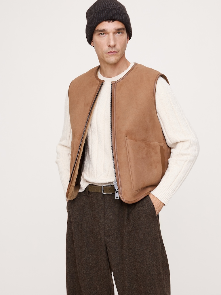 Reversible Shearling Vest