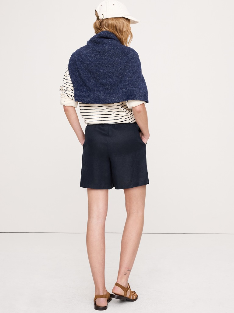 Linen Pull-On 4" Short