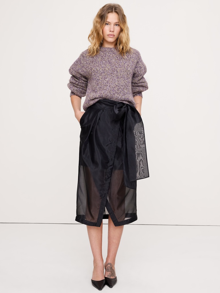 Wool-Alpaca Blend Balloon-Sleeve Sweater