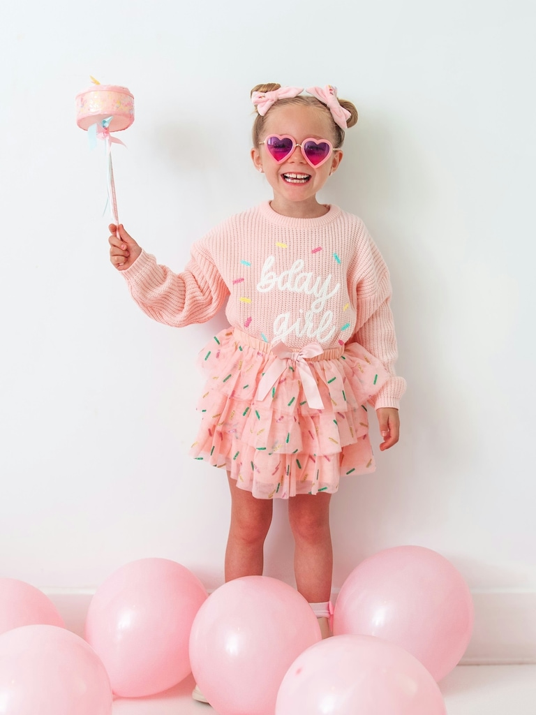 Sweet Wink Birthday Girl Sprinkle Knit Sweater