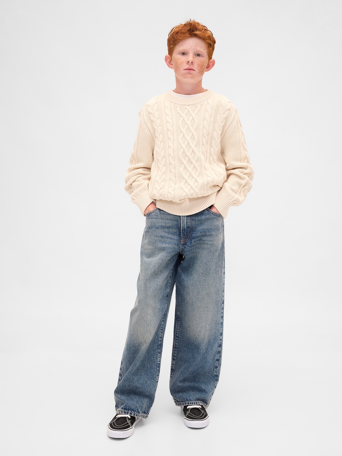 Kids Cable-Knit Crewneck Sweater