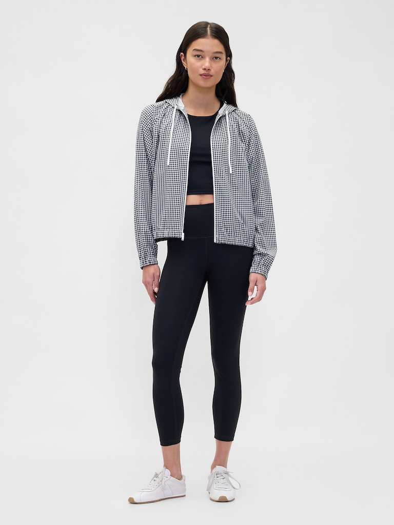 GapFit Tech Gingham Zip Hoodie