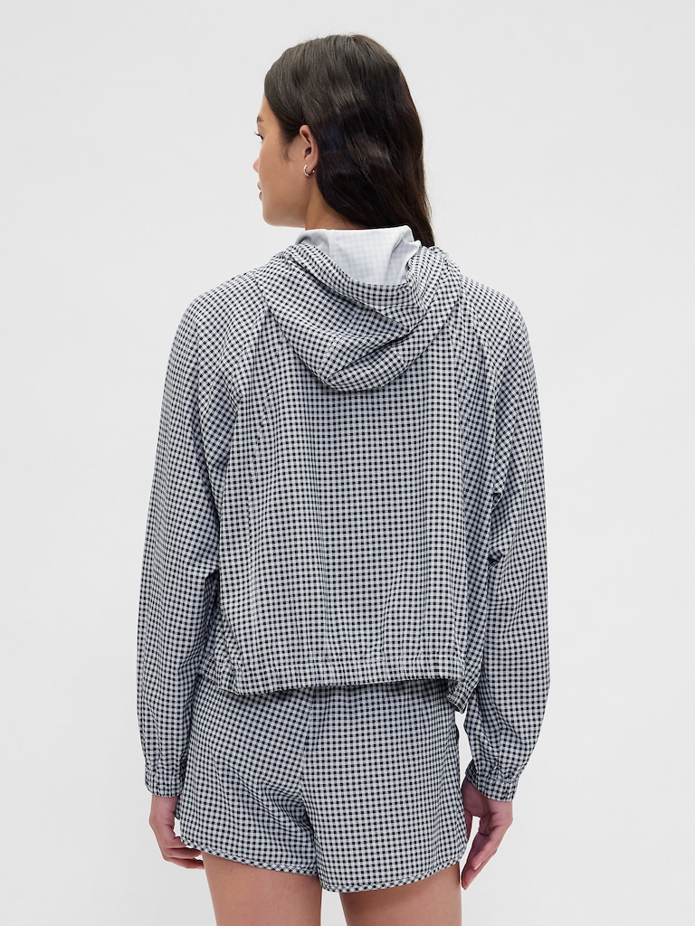 GapFit Tech Gingham Zip Hoodie