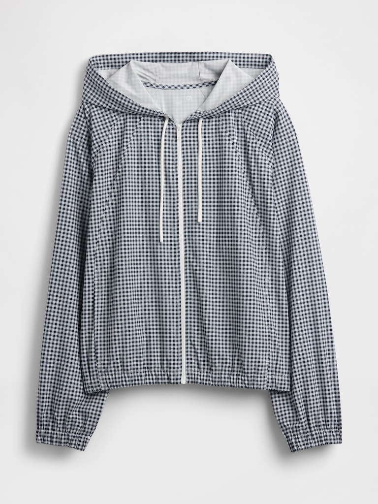 GapFit Tech Gingham Zip Hoodie