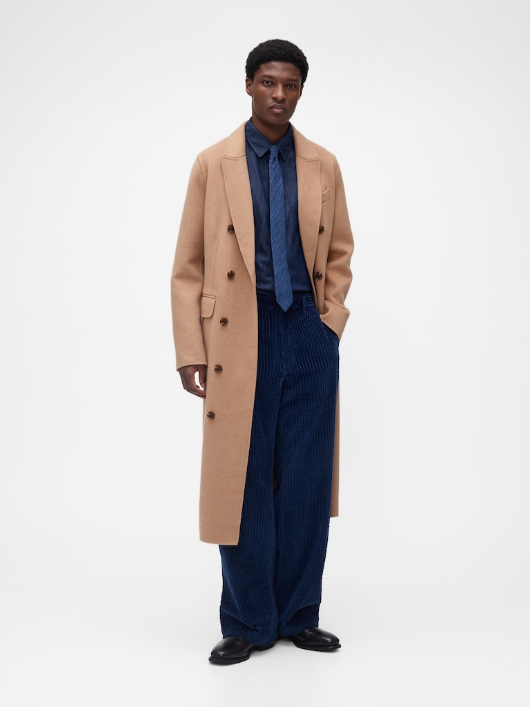 GapStudio Wool-Blend Double-Breasted Coat