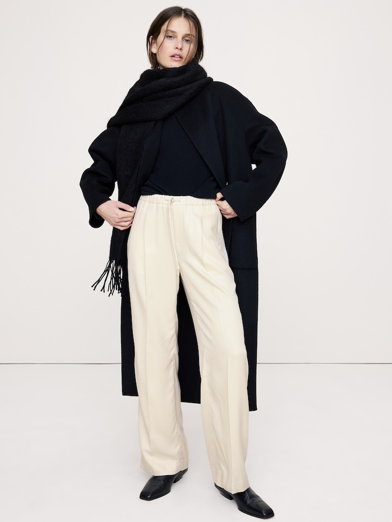 High-Rise Wide-Leg Drapey TENCEL™ Pull-On Pant