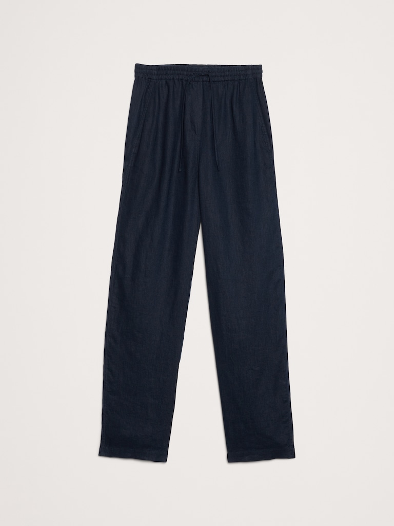 The Getaway Straight-Leg Pull-On Pant in Linen