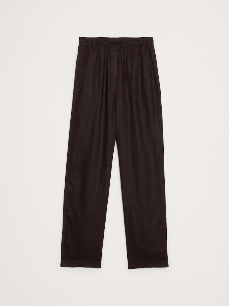 The Getaway Straight-Leg Pull-On Pant in Linen