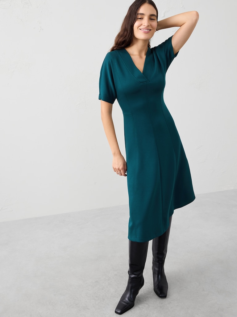 Soft Touch V-Neck Midi Dress