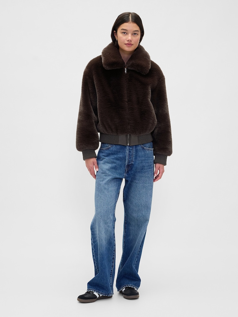 Faux Fur Bomber Jacket
