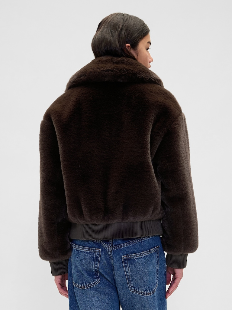 Faux Fur Bomber Jacket