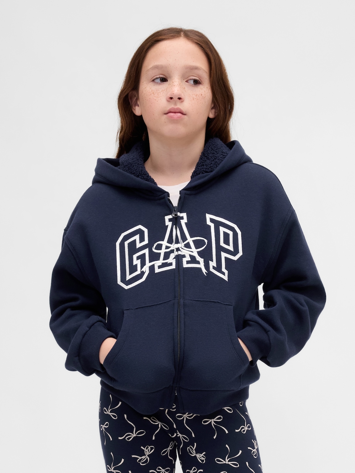 Kids Sherpa-Lined Graphic Logo Hoodie