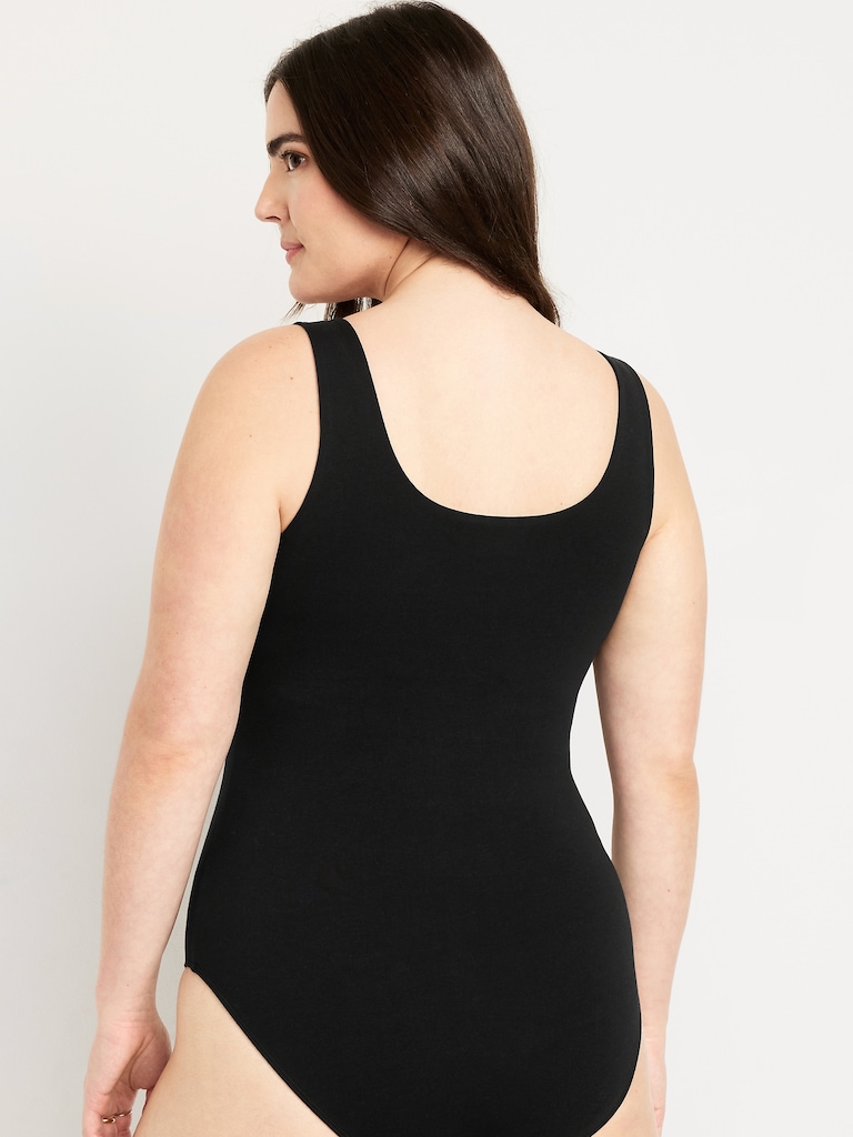 Double-Layer Scoop-Neck Bodysuit
