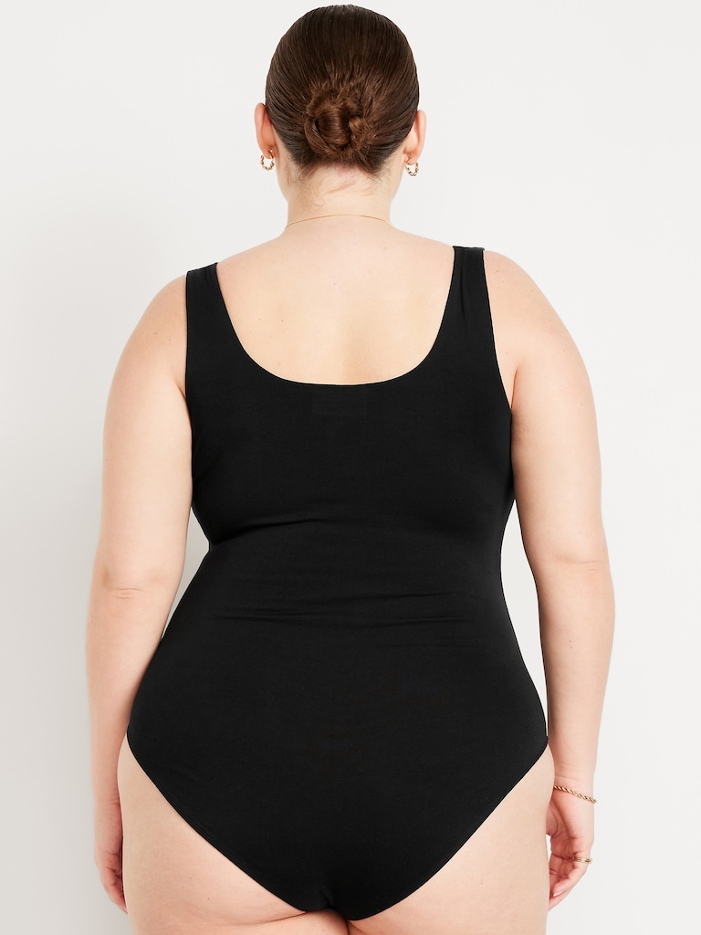 Double-Layer Scoop-Neck Bodysuit