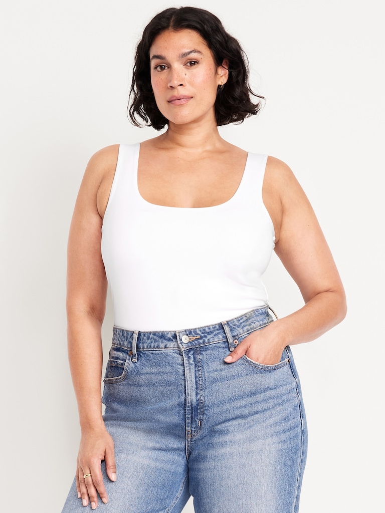 Double-Layer Scoop-Neck Bodysuit