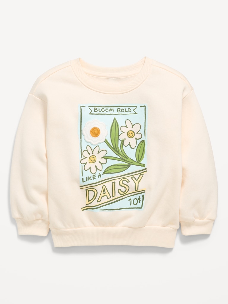 Crew-Neck Graphic Sweatshirt for Toddler Girls