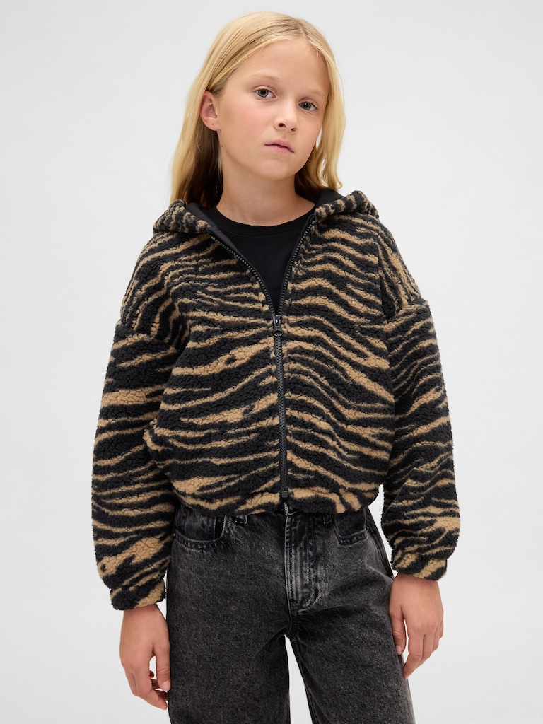 Kids Sherpa Relaxed Zip Hoodie