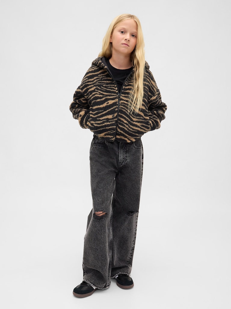Kids Sherpa Relaxed Zip Hoodie
