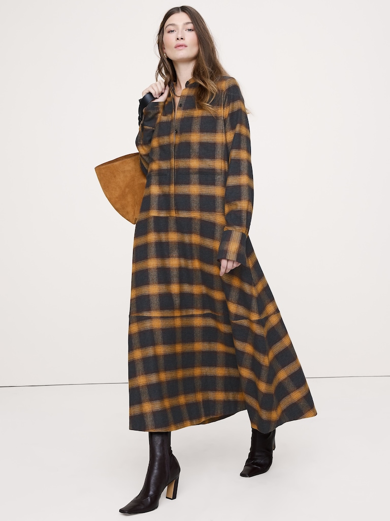 Cotton Trapeze Shirtdress