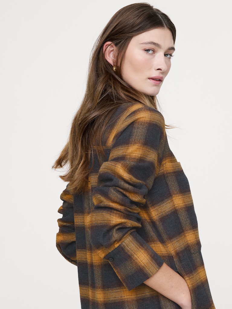 Cotton Trapeze Shirtdress