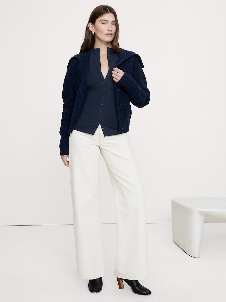 Luxe Wool-Blend Button-Front Shirt