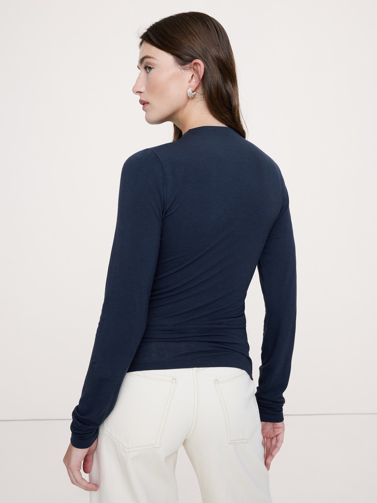 Luxe Wool-Blend Button-Front Shirt