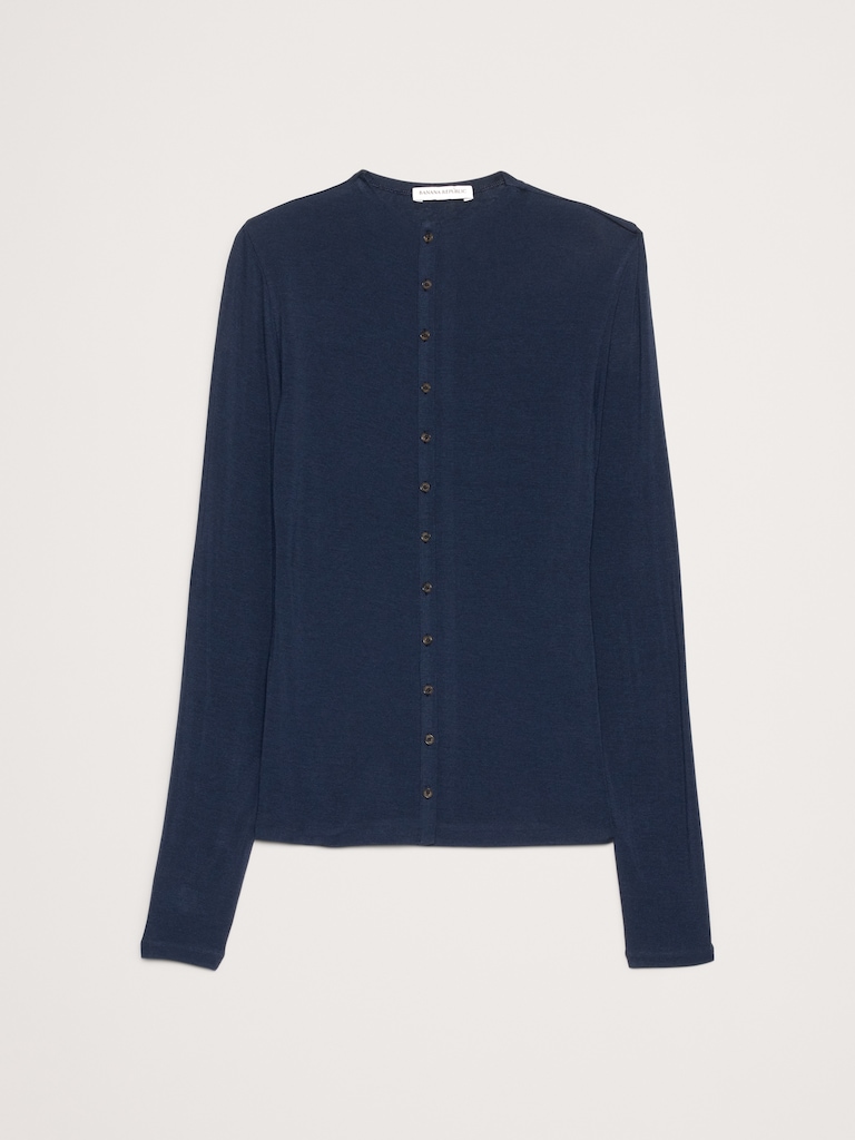 Luxe Wool-Blend Button-Front Shirt