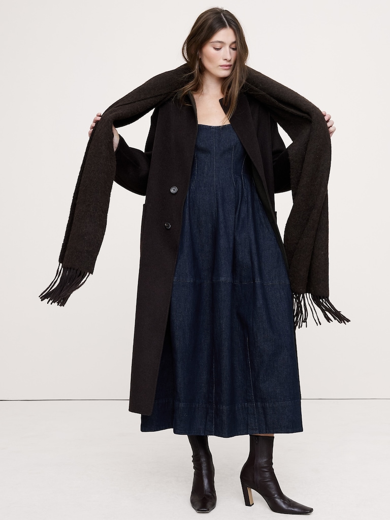 Denim Barrel Midi Dress