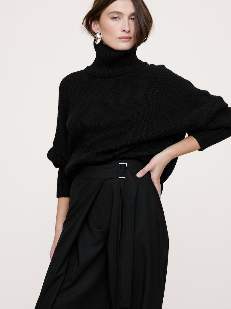 High-Rise Straight Crossover Flannel Pant