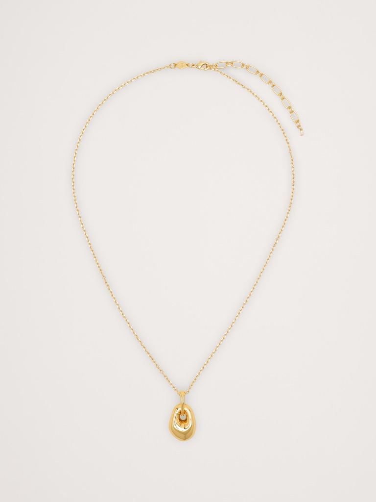Golden Pebble Necklace by Anni Lu