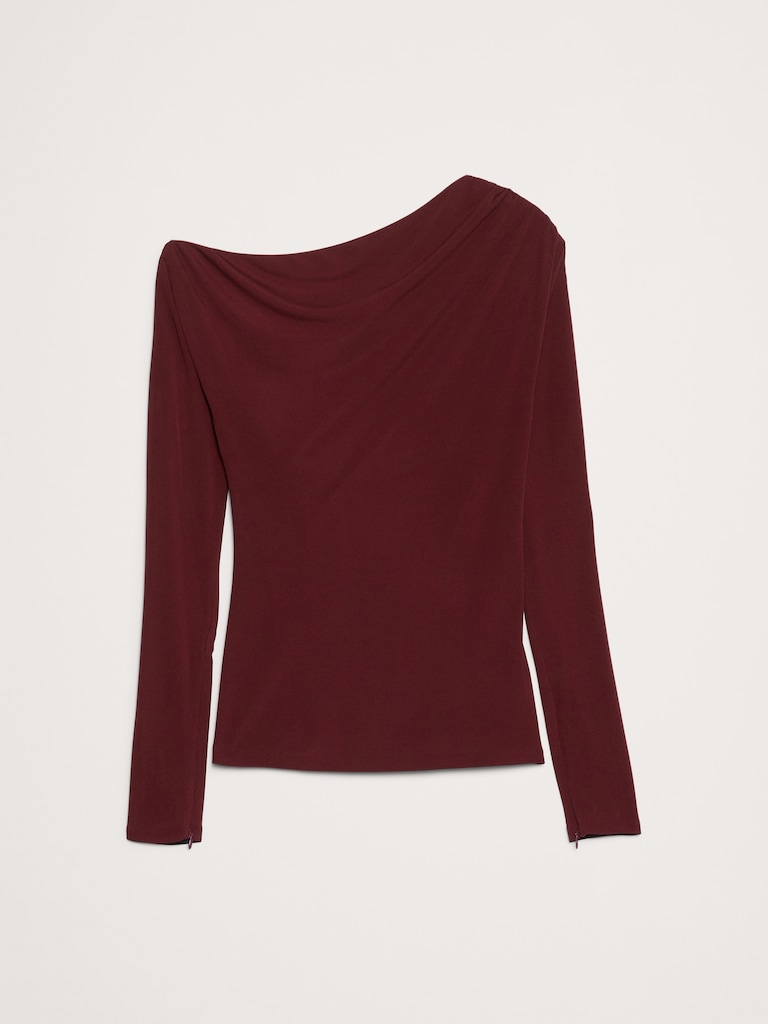 Matte Jersey Twisted Long-Sleeve Top