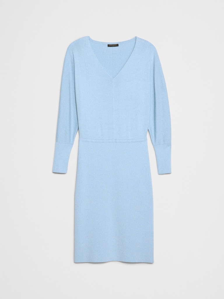 Blouson Knee Length Sweater Dress