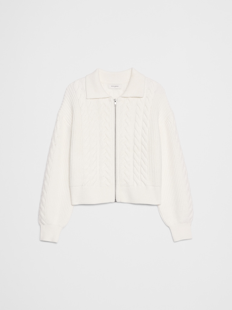 Perfectly Soft Cable Sweater Jacket