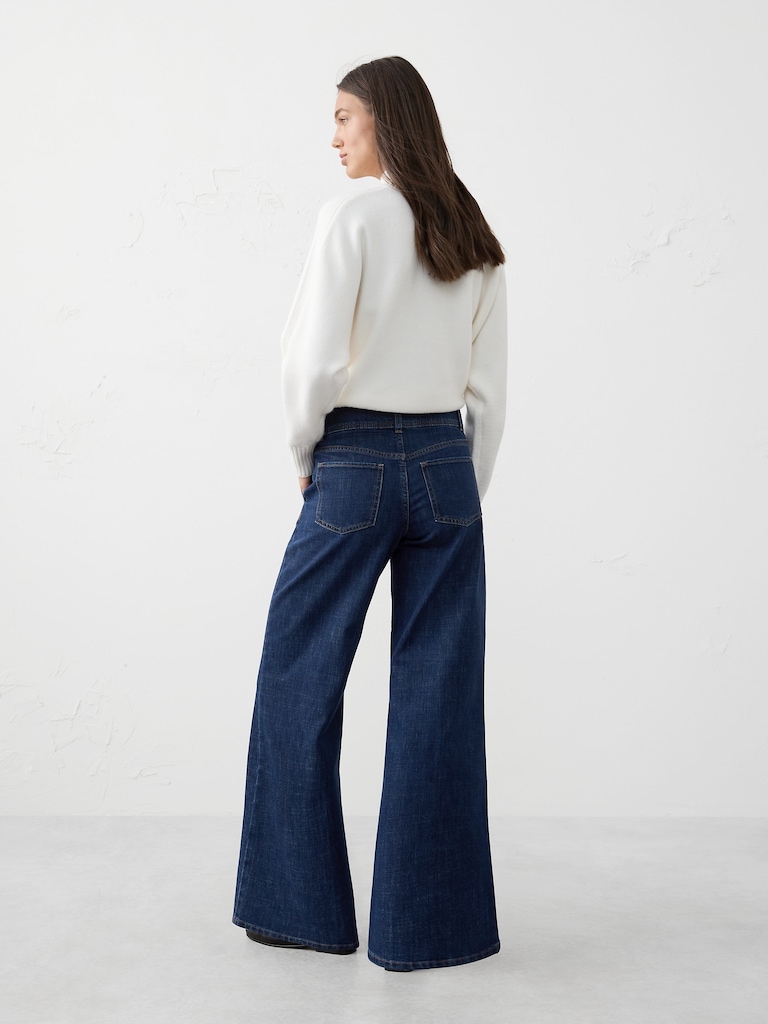 Wide-Leg High-Rise Darted Trouser Jean