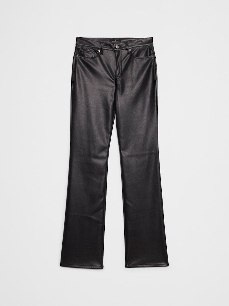 Vegan Leather Bootcut Mid-Rise Pant