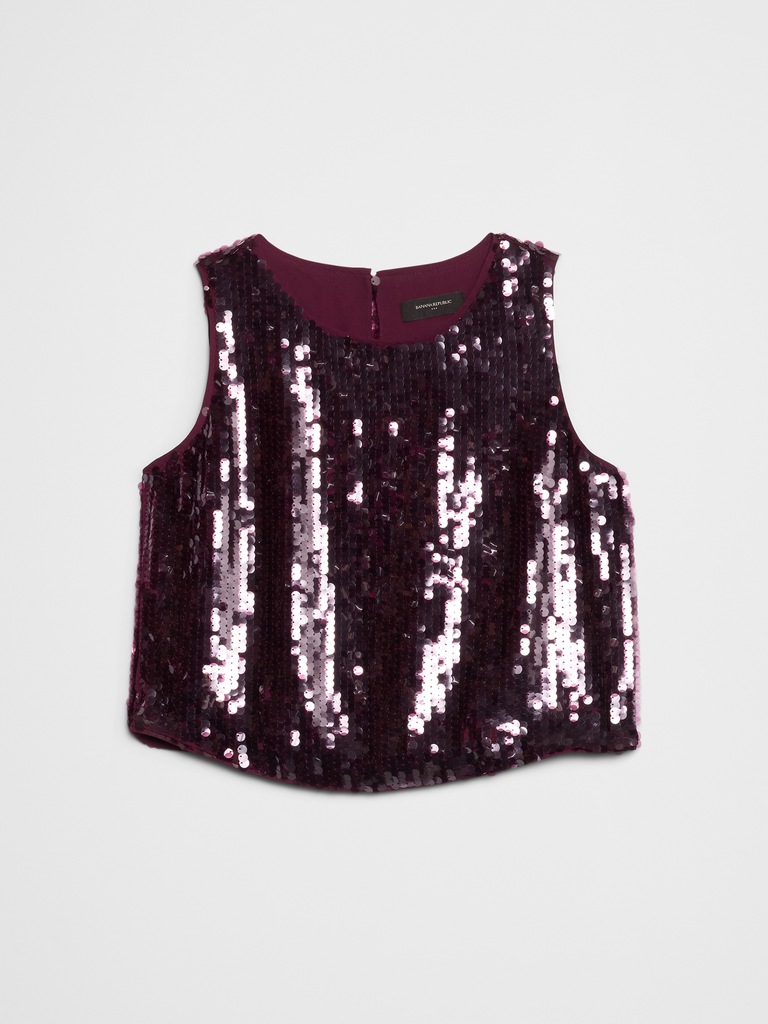 Sequin Crew-Neck Top
