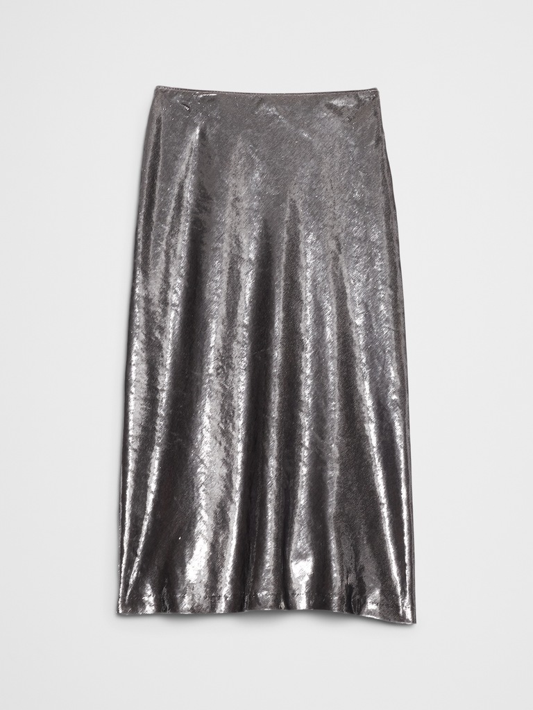 Velvet Shimmer Midi Skirt