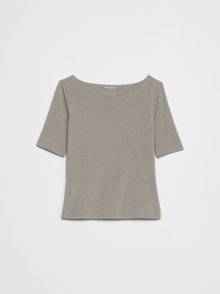 Soft Stretch Elbow-Sleeve Top